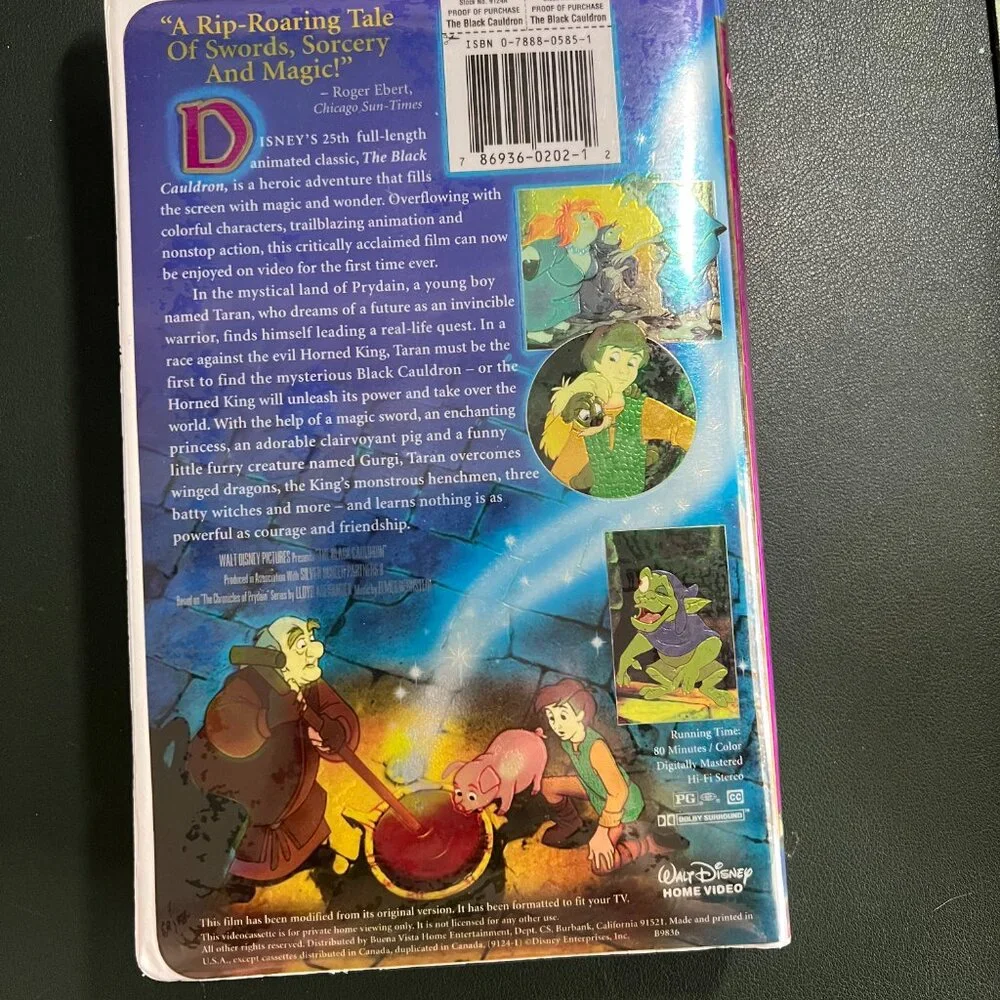 Disney VHS - The Black Cauldron (1998) - Masterpiece Collection - 9124-1
